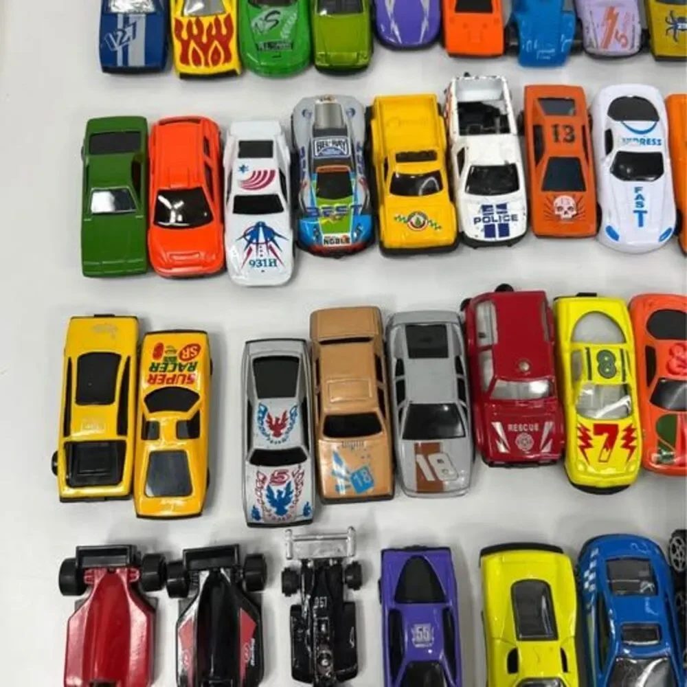 40 Unbranded Plastic Cars Lot Race Car Military Truck